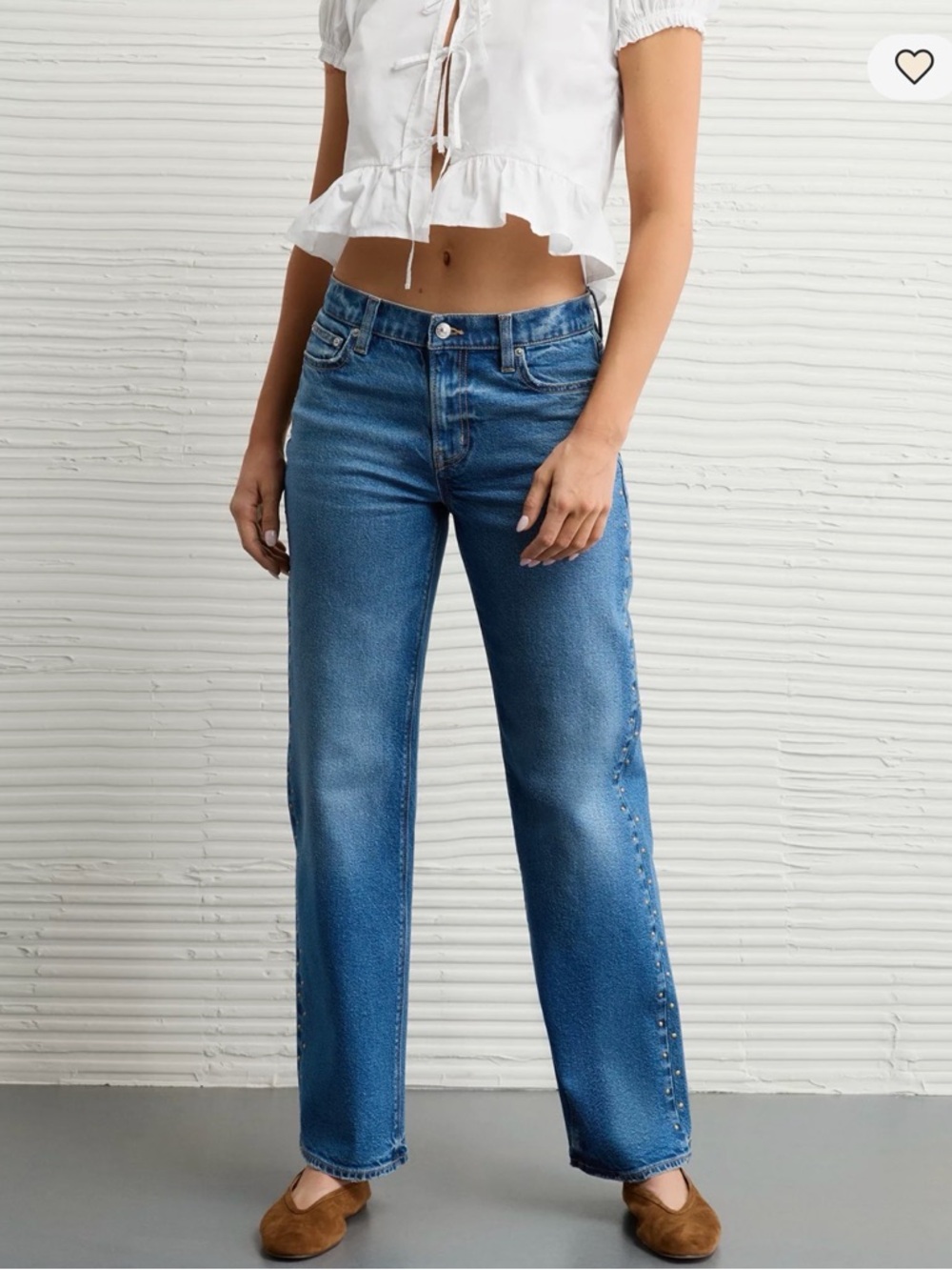AE Stretch Studded High-Waisted Stovepipe Jean Size 4 NWOT - Picture 2 of 9
